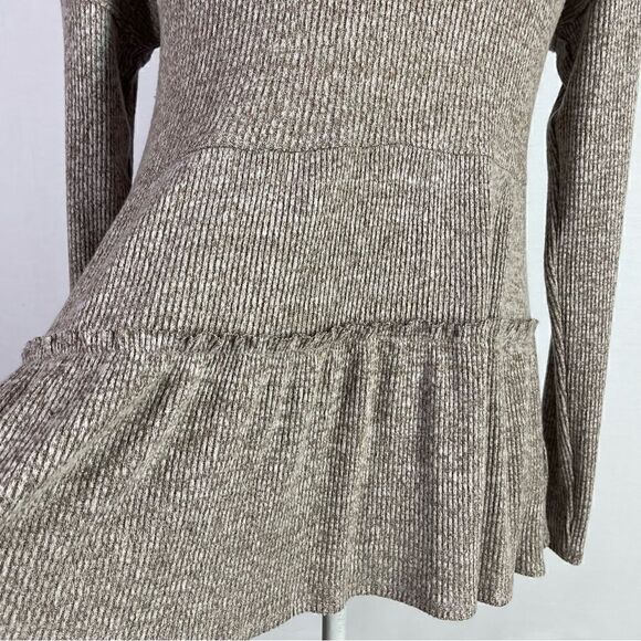 NWT Maurice’s Ribbed Mock Neck Babydoll Knit Top (Heather Taupe) - Small - Picture 6 of 9